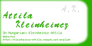 attila kleinheincz business card